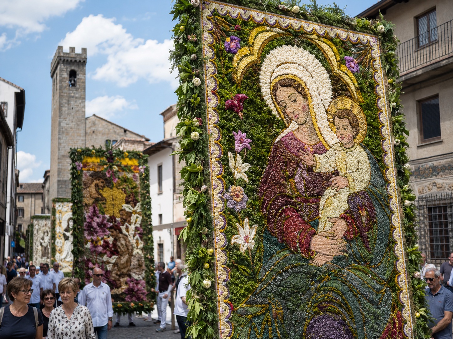 I Pugnaloni di Acquapendente: mosaici di fiori e foglie per la Madonna del Fiore